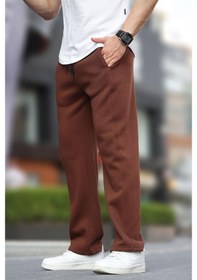 Resim Acı Kahverengi Geniş Kesim Düz Paça Eşofman Altı 6550 Acı Kahverengi 