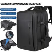 Resim Erkekler için Vakum Kompresyon Sırt Çantası - Genişletilebilir İş Omzluğu ile Premium Çok Fonksiyonlu Seyahat Laptop Çantası 