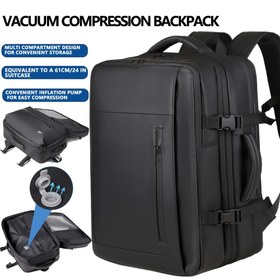 Resim Erkekler için Vakum Kompresyon Sırt Çantası - Genişletilebilir İş Omzluğu ile Premium Çok Fonksiyonlu Seyahat Laptop Çantası 