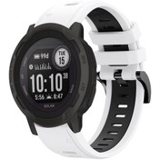 Resim Garmin Instinct 2 Güneş Sporları İçin İki Renkli 22mm Silikon Saat Bandı Beyaz Sırt 