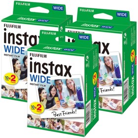 Resim Fujifilm Instax Wide 20'Li Film 3'Lü Set 60 Poz / 