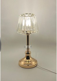 Resim Furkan Kristal Dekoratif Taşlı Abajur Gold Bronz 