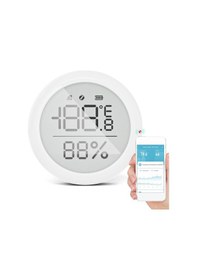 Resim Hangfox Ev İçin Akıllı Dairesel Sicaklık-nem Ölçer, Uzak Kontrol, Lcd Ekran, Veri Kaydı Ve Akıllı Bağlantı Özellikli Tuya Uygulaması İle Çalışır 