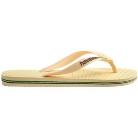 Resim Brasil Logo Buttercream Kadın Parmak Arası Terlik-4763 Krem 