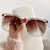 Resim Moda Kadınlar için Hafif PC Çerçeve ve Dayanıklı Plastik Menteşeli Lensli Büyük Boy Gradient Gözlükler 