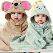 Resim 2 adet Bebek Banyo Havlusu, Sevimli Hayvan Yüzü Mercan Polar Kaban Stili, Polyester, Emici Büyük Boyut Erkek ve Kızlar İçin, Yenidoğanlar, Bebekler, Küçük Çocuklar, Gençler İçin Uygun - 80cm/80cm 