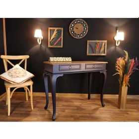 Resim Wooding 120 Cm Çekmeceli Masif Lacivert Naturel Dresuar (548588704) Lacivert 