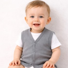 Resim Angeltouch %100 Pamuk Kız Erkek Bebek Yelek Raporlu Basic 