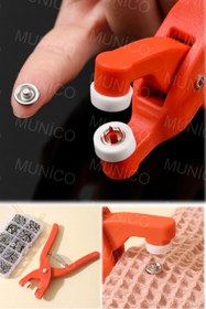 Resim Munico Metal Çıtçıt Düğmeler Bağlantı Pensesi Pres Alet Takımı Ergonomik Tasarım Kolay 