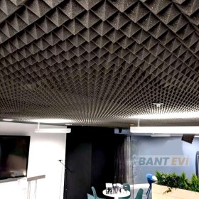 Resim Bant Evi Piramit Sünger 100X100cm Yapışkansız Akustik Ses Yalıtım Süngeri 40 mm 