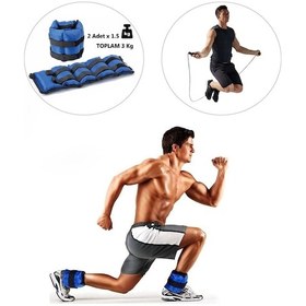 Resim Spor Byfit 1,5 Kg x 2 Adet Mavi El veya Ayak Bileği Ağırlığı Mavi 