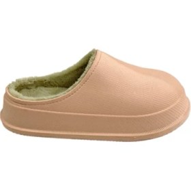 Resim Liger Mat Faylon Taban Içi Kürklü Ev Terliği PUDRA 