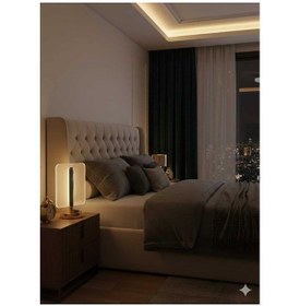 Resim Şık Görünümlü Ledli Gece Ve Masa Lambası Dokunmatik Tuşlu Typc E Sarjlı Gece Lambası Açık Altın 