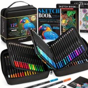 Resim AIWOLIN 120 Paket Renkli Kalem Seti Yetişkin Renkli Kitaplar için, 120 Renk Yumuşak Çekirdekli Renkli Kalemler, Sanatsal İfade için Canlı Renkler, Renkli Kitaplar ve Çizim için İdeal, Renkli Kitap Malzemeleri 