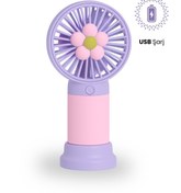 Resim MetaForce Mini Fan Şarjlı Soğutucu Taşınabilir El Vantilatörü Telefon Standı Çiçekli Usb Mini Fan Hediyelik 