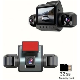 Resim Gateesat 360 Panoramik 3 Kanallı Araç Kamerası Ön Sol Sağ Görüş Gece Vizyonu 32gb Hafıza Kartı 