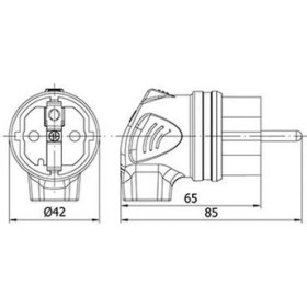 Resim Mete Enerji 404004 1 x 16A. Eğik Fiş Ups 