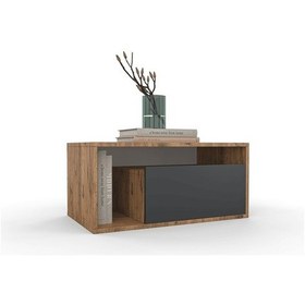 Resim Plum Komodin - Atlas Çam - Antrasit 