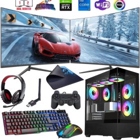 Resim Rogame I7 12700F 32GB Ddr4 1tb M2 8gb RTX4060 Çift 24" 100Hz Mon. Oyun Bilgisayarı (Gaming Set) 