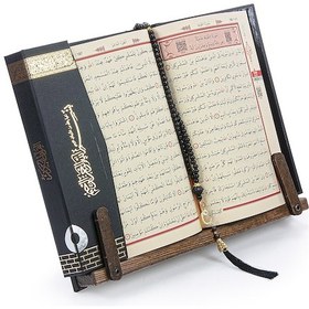 Resim Ahşap Masaüstü Rahle Ayarlanabilir Kademeli Kitap Okuma Standı Kabeli Kuranı Kerim Seti 