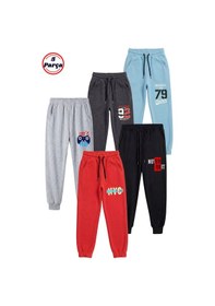 Resim Fyk Kids 5'li Baskı Detaylı Beli Lastikli Erkek Çocuk Jogger Eşofman Altı Mavi-füme-gri-siyah-kırmızı 