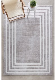 Resim Kaşmir Halı Sare By Frame Beige Yıkanabilir Kaymaz Taban 80X300 CM Salon Mutfak Halısı Yolluk Kilim 