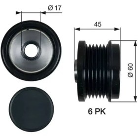 Resim GATES ALTERNATOR KASNAGI (43,5MM) CMAX FIESTA VI FOCUS III KUGA II TRANSIT CONNECT COURIER 1.5 1.6 2.0TDCI 