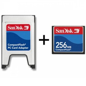 Resim Sandisk Pcmcıa Cf Adaptör + 256Mb Cf Kart Cnc Kart Adaptör 