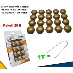 Resim Renkli Bijon Kapağı Plastik Gold Renk Altıgen 17 mm Bijon 