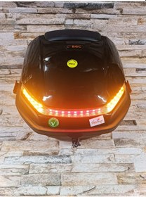 Resim Motosiklet Arka Çanta 33 Lt Siyah Sinyal Ve Stop Işıklı 