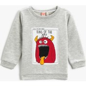 Resim Koton Baskılı Bebek Gri Sweatshirt 3WMB10056TK 