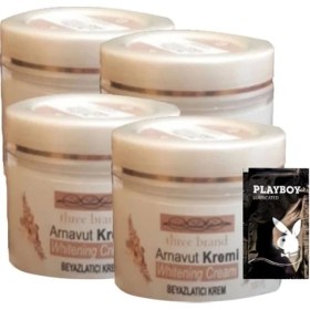 Resim Buğz Three Brand 4lü Adet Arnavut Kremi Whitens Cream Aklık Kremi LFHX0420 100 ml + 1 Adet Jel Hediye 