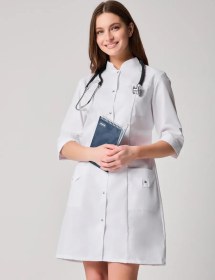 Resim Speclider 3/4 Kollu Düğmeli Medikal Bornoz 399057715 Beyaz 