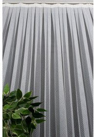 Resim Taç Puantiye Desen Örme Tül Perde - Ekru 