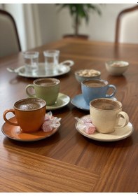 Resim Askılı 4lü Espresso Fincan Takımı 90 Ml Renkli 