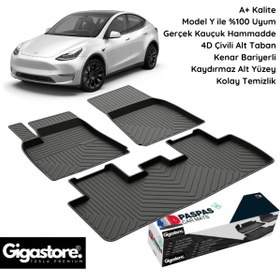 Resim Gigastore TESLA MODEL Y 4D KAUÇUK PASPAS SETİ 