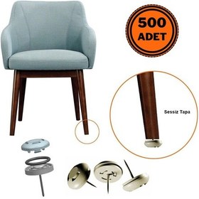 Resim 500 Adet Silentplug Sessiz Tapa Masa Sandalye Çivili Polygrid Krem Krem 