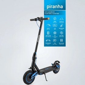 Resim Piranha 5015 Katlanabilir Elektrikli Scooter Mavi 