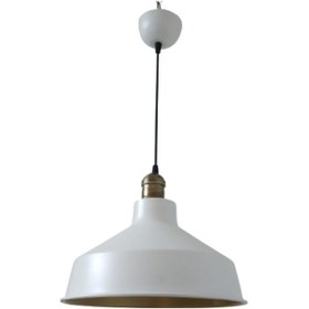 Resim Retro Metal Dekoratif Beyaz Içi Gold Eskitme Duylu Tekli Sarkıt A (537176305) 