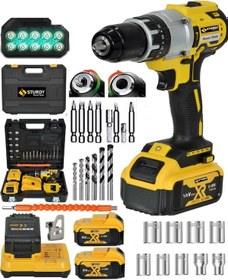 Resim Melzo Germany MALZ433434 58V Darbeli Matkap Full Set Sarı/Siyah 