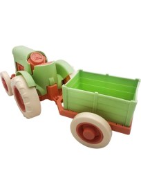 Resim Let's Be Child Römorklu Sürtmeli Plastik Traktör LC-30878 Açık Yeşil-Turuncu 