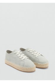 Resim MANGO Kids Bağcıklı koton espadril 