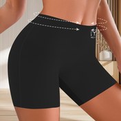 Resim 1 adet Kadınlar için Dikişsiz Yüksek Belli Boyshort Külot - Hafif, Nefes Alabilir, Hızlı Kuruyan, Görünmez, Sürtünmeye Karşı Dayanıklı İç Çamaşırı Beyaz Renkte, Sevimli İç Çamaşırı 