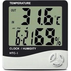 Resim Datatek Bebek Odası Masaüstü Dijital Termometre Nem Ölçer Higrometre Saat 