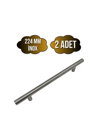 Resim Nobel Boy Paslanmaz Boru İnox Dolap Kulpu Mobilya Ve Mutfak Dolap Kulpu İnox 224mm 2 Adet İnox 