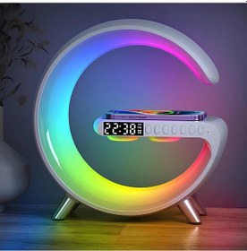Resim Çok Fonksiyonlu Kablosuz Şarj Saat Ve Hoparlör Özellikli Masa Lambası Alk2290 