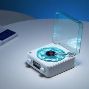 Resim Aet Retro Pikap Plak Çalar Hoparlör Şarjlı Kablosuz Projektör Gece Lambası Bluetooth Hoparlör 