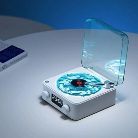 Resim Aet Retro Pikap Plak Çalar Hoparlör Şarjlı Kablosuz Projektör Gece Lambası Bluetooth Hoparlör 