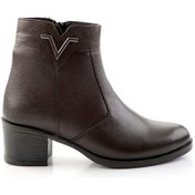 Resim Kahve Hakiki Deri Kadın Bot & Bootie K02286701303 Kahve 