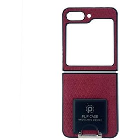 Resim Nettech Samsung Galaxy Uyumlu Z Flip 5 Suni Deri Arka Koruma 